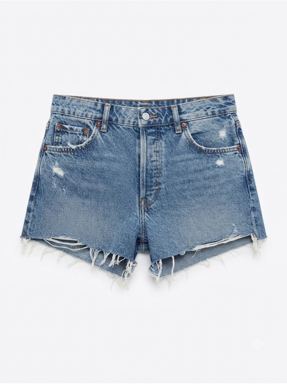 Zara Distressed Raw Hem Denim Cutoff Shorts - Size 6